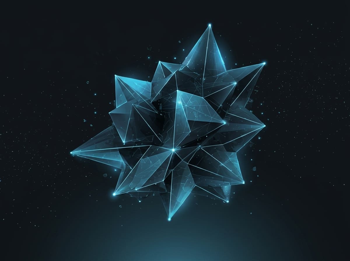 Estructura cristalina 3D y partículas de datos